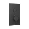 Eastbrook Concealed Thermostatic Shower Valve with Single Round Push Button - Matt Smooth Black