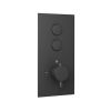 Eastbrook Concealed Thermostatic Shower Valve with Double Round Push Button - Matt Smooth Black