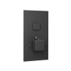 Eastbrook Concealed Thermostatic Shower Valve with Single Square Push Button - Matt Smooth Black