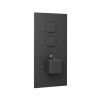 Eastbrook Concealed Thermostatic Shower Valve with Double Square Push Button - Matt Smooth Black