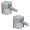 Eastbrook (Pair) Meriden Half Knurling Tap Handles for 2 Tap Hole Bath Filler and Bath Shower Mixer Taps - Chrome