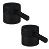 Eastbrook (Pair) Meriden Half Knurling Tap Handles for 2 Tap Hole Bath Filler and Bath Shower Mixer Taps - Matt Black