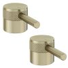 Eastbrook (Pair) Meriden Half Knurling Tap Handles for 2 Tap Hole Bath Filler and Bath Shower Mixer Taps - Brushed Brass