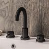 Eastbrook Meriden 3 Tap Hole Basin Mixer Tap Set Matt Black