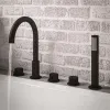 Eastbrook Meriden 5 Tap Hole Bath Shower Mixer Tap Matt Black-98.2038