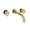 Eastbrook Meriden 3 Tap Hole Wall Mounted Basin Tap Set Brushed Brass