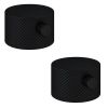 Eastbrook (Pair) Meriden Full Knurling Tap Handles for Wall Mounted 3 Tap Hole Basin / Bath Mixer Taps - Matt Black