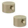 Eastbrook (Pair) Meriden Full Knurling Tap Handles for Wall Mounted 3 Tap Hole Basin / Bath Mixer Taps - Brushed Brass