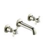 Just Taps Grosvenor Pinch 3 Hole Wall Mounted Basin Mixer-Nickel