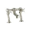 Just Taps Grosvenor Deck Mounted Bath Filler Tap-Pinch Handle-Nickel