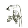 Just Taps Grosvenor Pinch Wall Mounted Bath Shower Mixer Tap with Shower Kit-Nickel