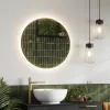 Hib Arcane Illuminated Round Frame 60cm Bathroom Mirror-Black