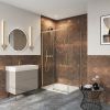 Crosswater Asura 8mm Sliding Door (Width 1500mm) with Side Panel 900mm And Fluted Handle-Brushed Brass