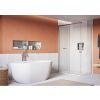 Crosswater Asura 8mm Sliding Door (width 1700mm) with Side Panel 900mm and Hammered Handle-Polished Stainless Steel
