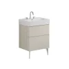 Crosswater Avenue 600mm Two Drawer Vanity with 3TH Ceramic Basin-Warm Stone