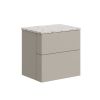 Crosswater Avenue 600 Two drawer Wall Hung Vanity Warm Stone with Gold Vein Worktop