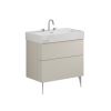 Crosswater Avenue 800mm Two Drawer Vanity with 3TH Ceramic Basin-Warm Stone