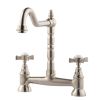 Clearwater Baroc Bridge Kitchen mixer Tap Brushed Nickel