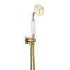 Crosswater Belgravia Shower Handset, Wall Outlet & Hose-Brushed Brass