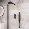 Eastbrook Round Thermostatic Shower Bundle with Shower Head, Valve & Handset - Matt Black