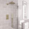 Eastbrook Round Thermostatic Shower Bundle with Shower Head, Valve & Handset - Brushed Brass