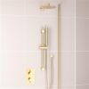 Eastbrook Round Thermostatic Shower Bundle with Shower Head, Valve, Round Riser Kit & Handset - Brushed Brass