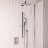 Eastbrook Square Thermostatic Shower Bundle with Shower Head, Valve, Round Riser Kit & Handset - Chrome