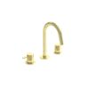 Saneux COS 3 Tap Hole Deck mounted KIT - w/ Knurled handle - Brushed Brass (PVD)