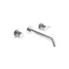 Saneux COS 3 Tap Hole Wall mounted KIT - w/ Long spout (220mm) w/ Knurled handle - Chrome