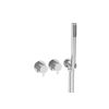 Saneux COS 2 Way Thermostatic Shower Ring Valve Kit - w/ Knurled Handle and Handset - Landscape - Chrome