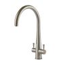 Clearwater Corona C Spout Kitchen mixer Tap Brushed Nickel