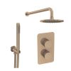 Saneux COS 2 way shower kit - w/ Slim Handset - Fluted - Brushed Bronze