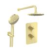 Saneux COS 2 way shower kit - w/ 3 Function Handset and Shower Head - Brushed Brass