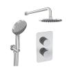 Saneux COS 2 way shower kit - w/ 3 Function Handset and Shower Head - Fluted - Chrome