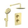 Saneux COS 2 way shower kit - w/ 3 Function Handset and Shower Head - Fluted - Brushed Brass