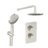 Saneux COS 2 way shower kit - w/ 3 Function Handset and Shower Head - Fluted - Brushed Nickel