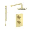 Saneux COS 2 way shower kit - w/ Slim Handset and Slider Rail and Shower Head - Brushed Brass