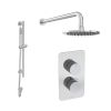 Saneux COS 2 way shower kit - w/ Slim Handset and Slider Rail and Shower Head - Fluted - Chrome