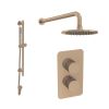 Saneux COS 2 way shower kit - w/ Slim Handset and Slider Rail and Shower Head - Fluted - Brushed Bronze