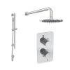 Saneux COS 2 way shower kit - w/ Slim Handset and Slider Rail and Shower Head - Knurled - Chrome