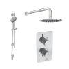 Saneux COS 2 way shower kit - w/ 3 Function Handset and Slider Rail and Shower Head - Knurled - Chrome