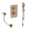 Saneux COS 2 way shower kit - w/ 3 Function Handset and Slider Rail and Bath filler - Brushed Bronze