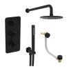 Saneux COS 3 way shower kit - w/ Slim handset and Bath filler and Shower head - Satin Black