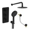 Saneux COS 3 way shower kit - w/ 3 Function Handset and Bath filler and Shower Head - Satin Black