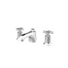 Saneux CROMWELL 3 piece cross handle basin mixer & waste - Chrome