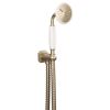 Crosswater Belgravia Shower Handset, Wall Outlet & Hose-Brushed Brass