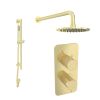 Saneux EDEN 2 way shower kit - w/ Slim Handset and Slider Rail - Brushed Brass