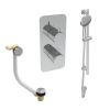 Saneux EDEN 2 way shower kit - w/ 3 Function Handset and Slider Rail and Bath filler - Chrome