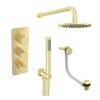 Saneux EDEN 3 way shower kit - w/ Slim handset and Bath filler and Shower Head - Brushed Brass