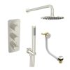 Saneux EDEN 3 way shower kit - w/ Slim handset and Bath filler and Shower Head - Brushed Nickel